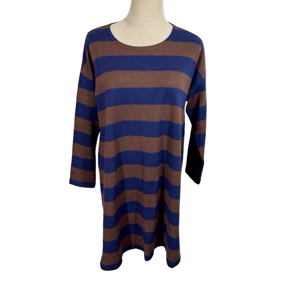 ICHI ANTIQUITES Made in Japan 100% Wool Striped Sweater Dress - Picture 3 of 8